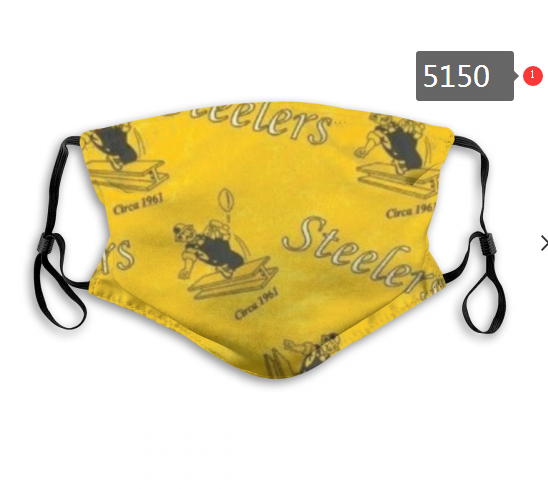 2020 NFL Pittsburgh Steelers Dust mask with filter->nfl dust mask->Sports Accessory